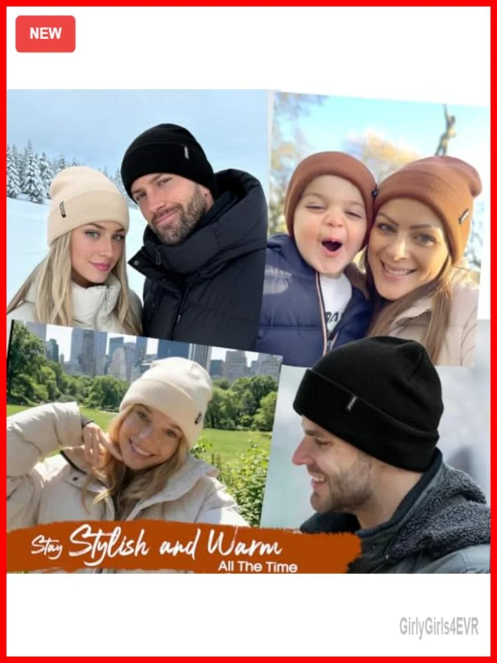 100% Acrylic Knitted Cuffed Beanie Warm Unisex Winter Hat Skull Cap